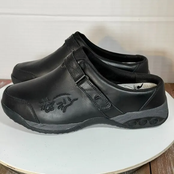 Orthopedic Clog Women's Size 8.5 - 9 Black  Leather Slip On Arch Support