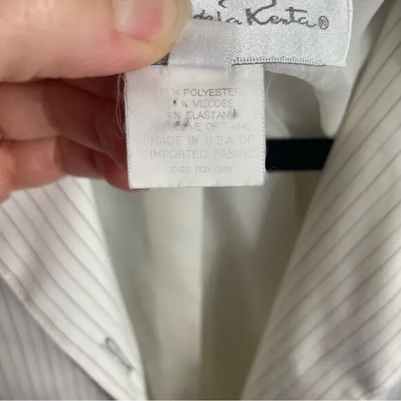 Oscar de la Renta Vintage White Pinstriped Suit Size 4