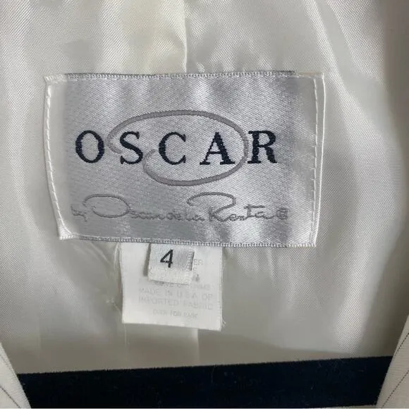Oscar de la Renta Vintage White Pinstriped Suit Size 4