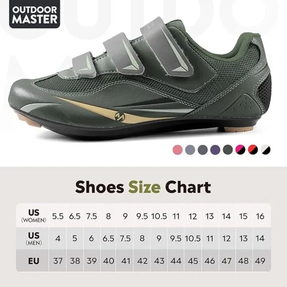 OutdoorMaster Men's Road Cycling Shoes Road Bike Shoes with Indoor Pedal Mens 8