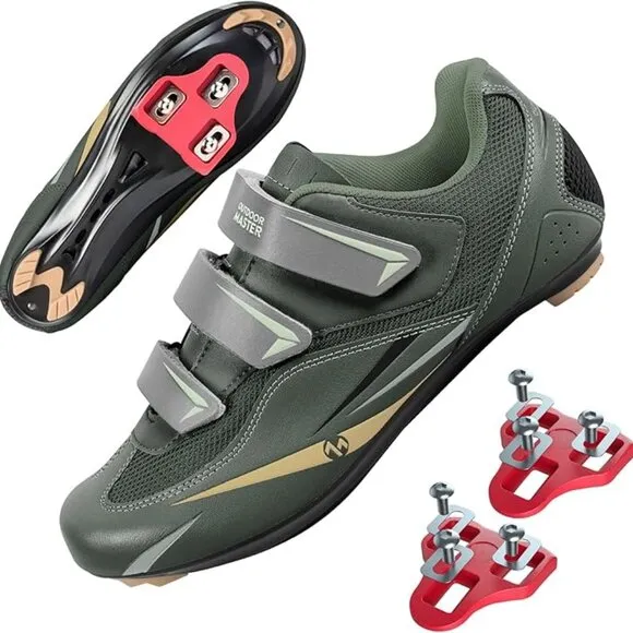 OutdoorMaster Men's Road Cycling Shoes Road Bike Shoes with Indoor Pedal Mens 8