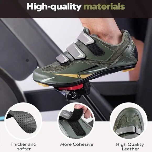 OutdoorMaster Men's Road Cycling Shoes Road Bike Shoes with Indoor Pedal Mens 8
