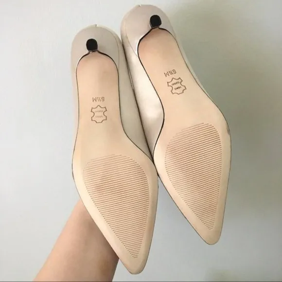 Oyster Champagne Satin Kitten Heels