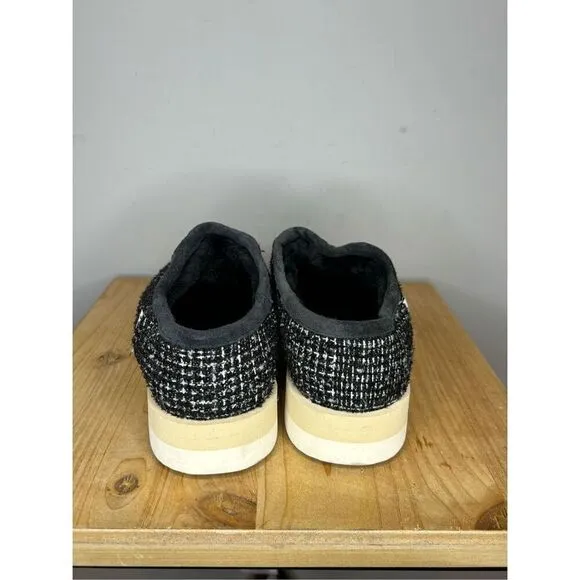 P448 Women's Bubble Shaka Woven Round Moc Toe Slip Ons Black Size 9