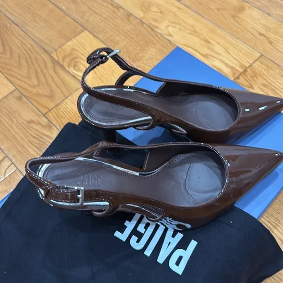 Paige Samara Slingback in Chocolate, Size: 6