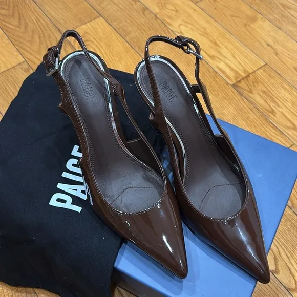Paige Samara Slingback in Chocolate, Size: 6