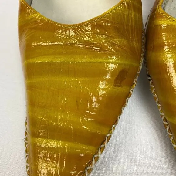 Paloma Barcelo Yellow Leather Heels Mules sz 9.5 40