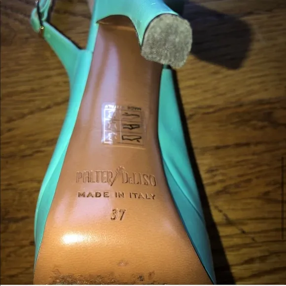 Palter DeLiso Leather Heels, slingback peed toe.