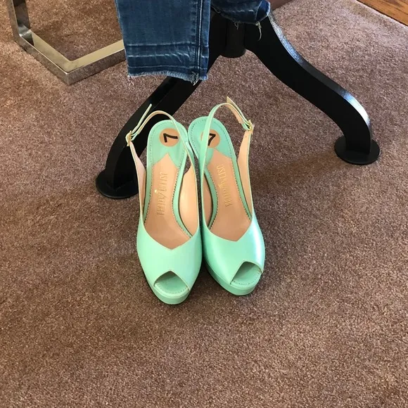 Palter DeLiso Leather Heels, slingback peed toe.