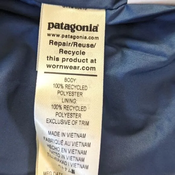 Patagonia Blue Fuzzy Retro-X Bomber Jacket sz L / 12 EUC