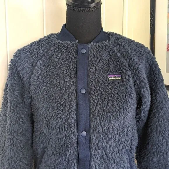 Patagonia Blue Fuzzy Retro-X Bomber Jacket sz L / 12 EUC