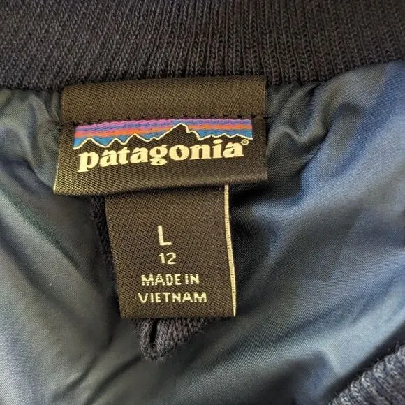 Patagonia Blue Fuzzy Retro-X Bomber Jacket sz L / 12 EUC