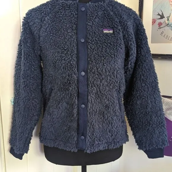 Patagonia Blue Fuzzy Retro-X Bomber Jacket sz L / 12 EUC