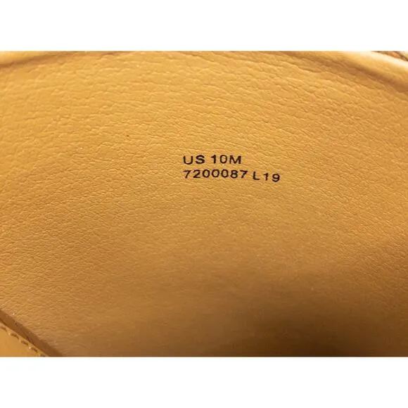 Patricia Nash Floral Map Ottavia Stacked Block Heel Leather Mules 10 Tan Brown