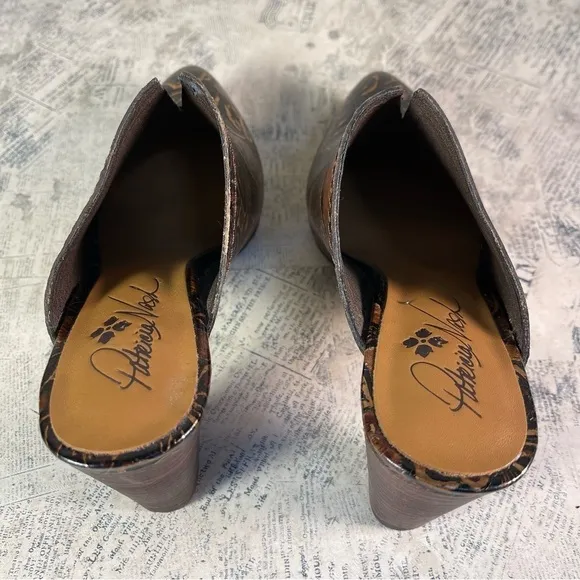 Patricia Nash Ruffina Mule Pumps, Chocolate - Gold tone colors