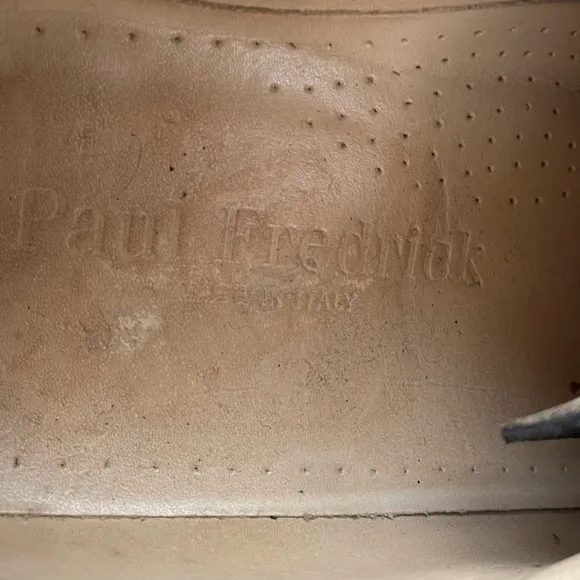 Paul Fredrick Men’s Black Leather Wingtip Oxfords Brogue Dress Shoes Size 10M