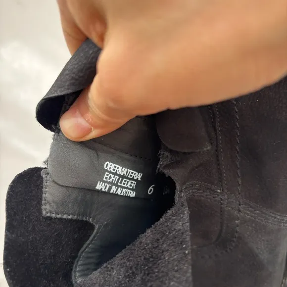 PAUL GREEN Boston Bootie BLACK NUBUCK LEATHER Sz 6/US 8.5