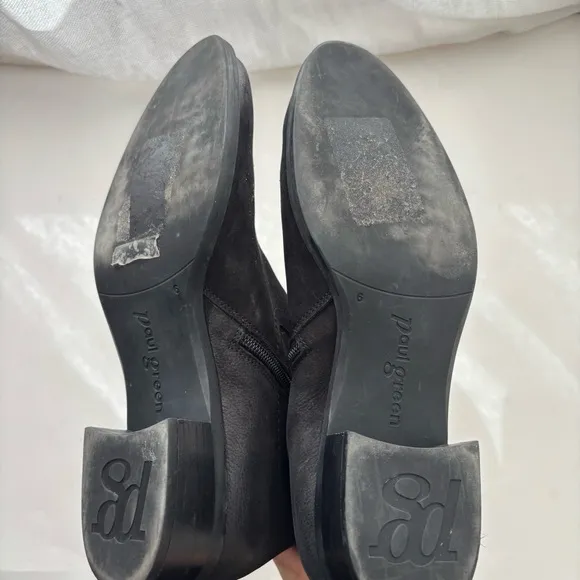 PAUL GREEN Boston Bootie BLACK NUBUCK LEATHER Sz 6/US 8.5