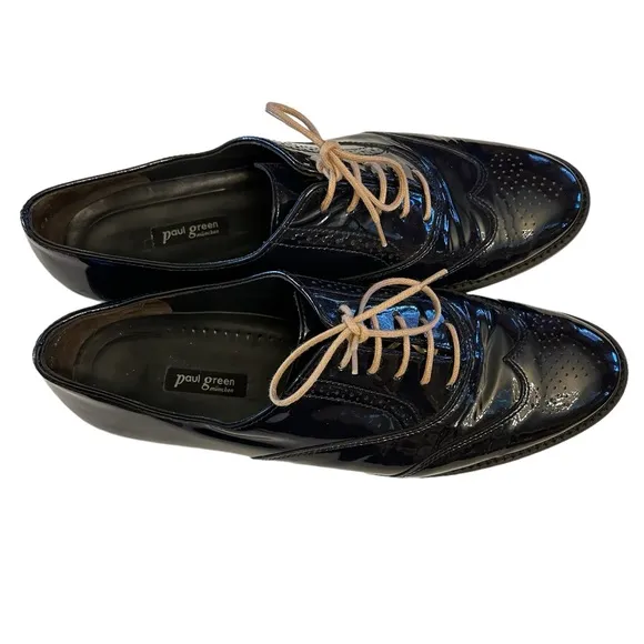 Paul Green Patent Leather Wingtip Oxfords