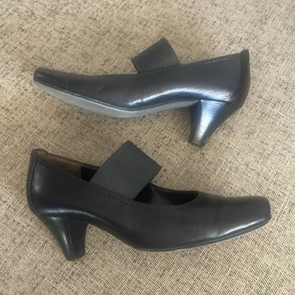 Paul Green Women’s Black Leather Mary Jane Kitten Heels UK Size 3 US 5.5