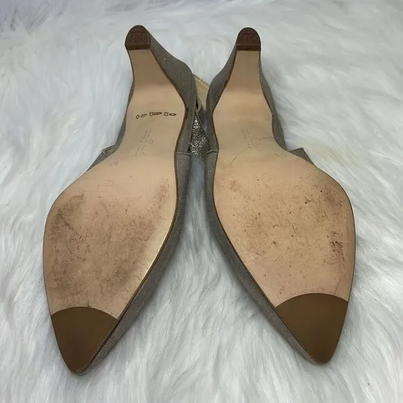 Paul Green Metallic Gold Slingback Heels Sz 5.5/US 8