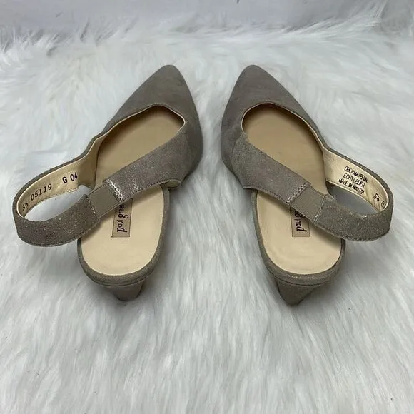 Paul Green Metallic Gold Slingback Heels Sz 5.5/US 8