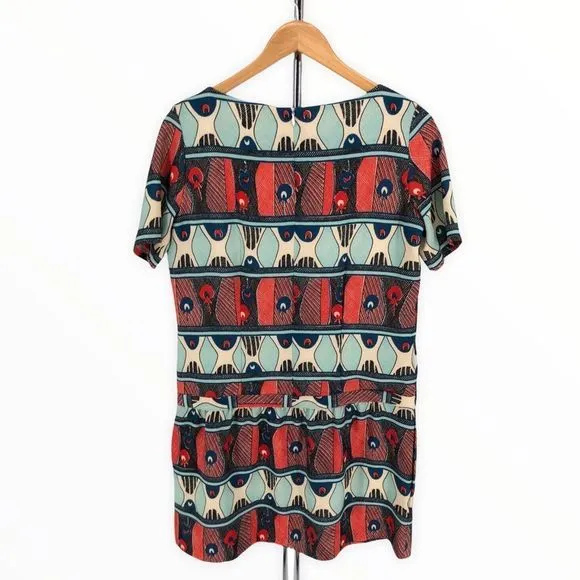 Paul &amp; Joe Sister Guadalupe Drop Waist Geometric Print Short Sleeve Shift Dress