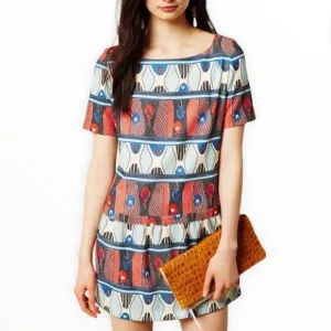 Paul &amp; Joe Sister Guadalupe Drop Waist Geometric Print Short Sleeve Shift Dress