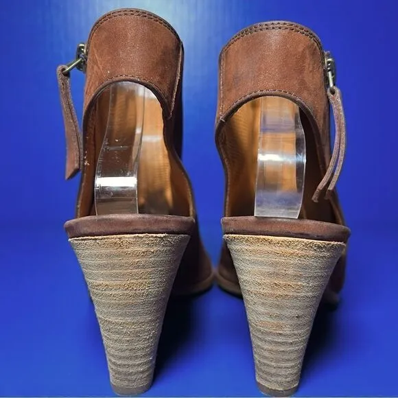 Paul Green Womens Cayanne Brown Suede Peep Toe Slingback Heels UK6/US8.5