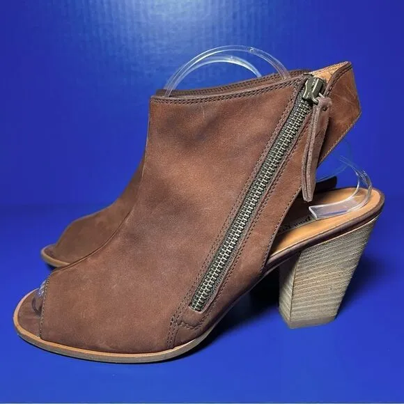 Paul Green Womens Cayanne Brown Suede Peep Toe Slingback Heels UK6/US8.5
