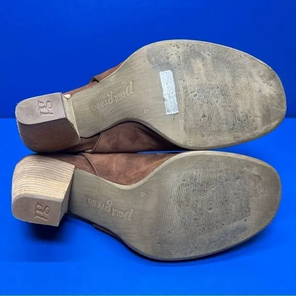 Paul Green Womens Cayanne Brown Suede Peep Toe Slingback Heels UK6/US8.5