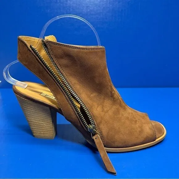 Paul Green Womens Cayanne Brown Suede Peep Toe Slingback Heels UK6/US8.5