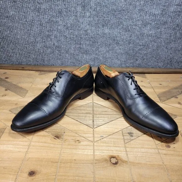 Peal &amp; Co Brooks Brothers Men's Oxfords Dress Shoe Black Leather Cap Toe Sz 11D