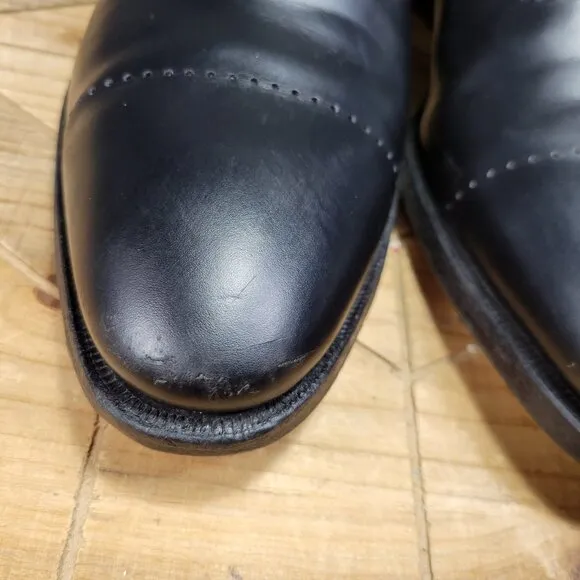 Peal &amp; Co Brooks Brothers Men's Oxfords Dress Shoe Black Leather Cap Toe Sz 11D