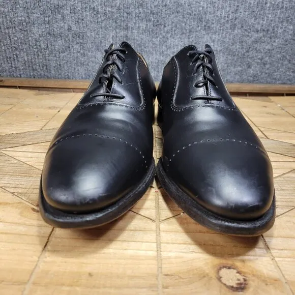 Peal &amp; Co Brooks Brothers Men's Oxfords Dress Shoe Black Leather Cap Toe Sz 11D