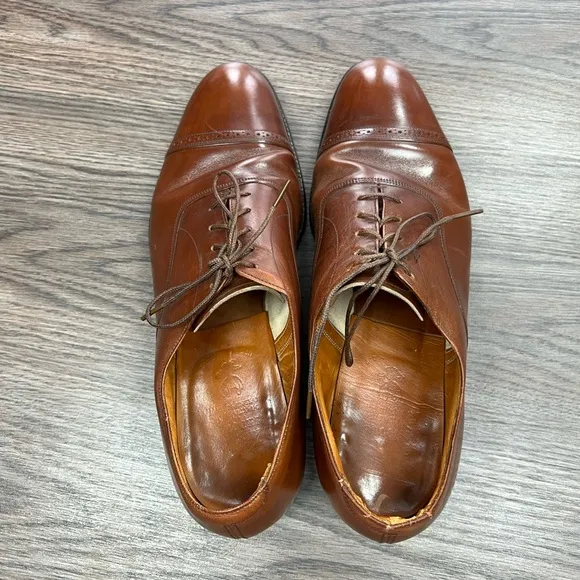 Peal &amp; Co Brooks Brothers The Curzon Walnut Cap Toe Oxfords 9 C