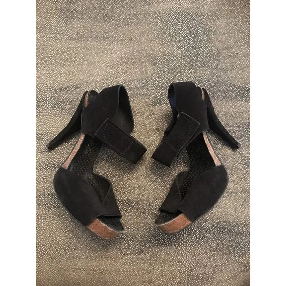 Pedro Garcia peony ankle strap suede Heels