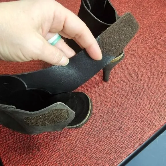 Pedro Garcia Suede Slingback Platform Heels Sz 6.5 Brown Designer Peep Toe Spain