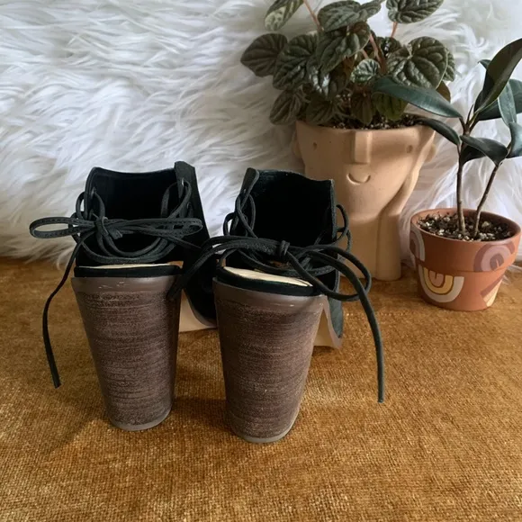 Peep Toe Lace Back Mules