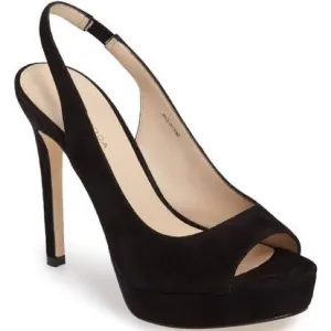 PELLE MODA OANA SUEDE LEATHER PLATFORM SLINGBACK STILETTO HEELS SZ 5