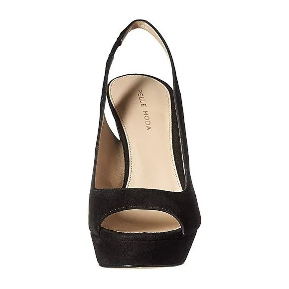 PELLE MODA OANA SUEDE LEATHER PLATFORM SLINGBACK STILETTO HEELS SZ 5