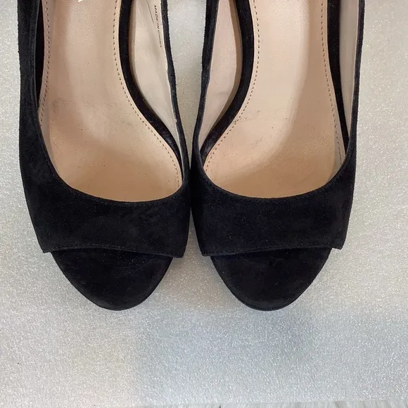 PELLE MODA OANA SUEDE LEATHER PLATFORM SLINGBACK STILETTO HEELS SZ 5