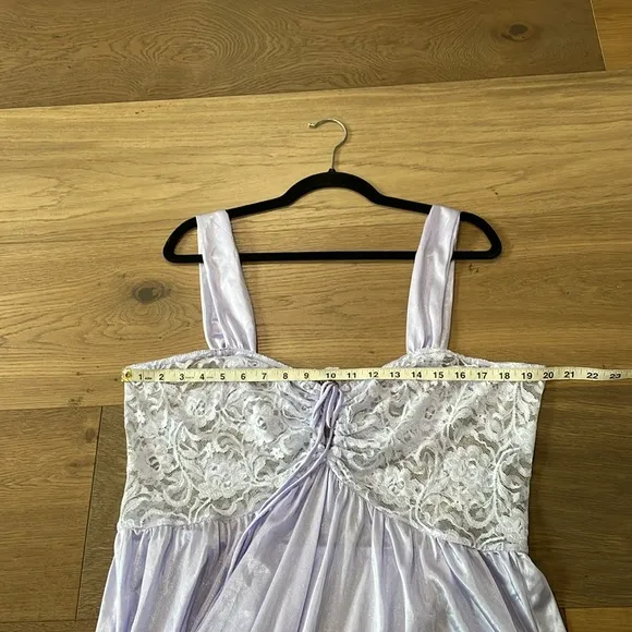 Periwinkle Lace Vintage Nightgown Sexy Slip Dress Size 2X