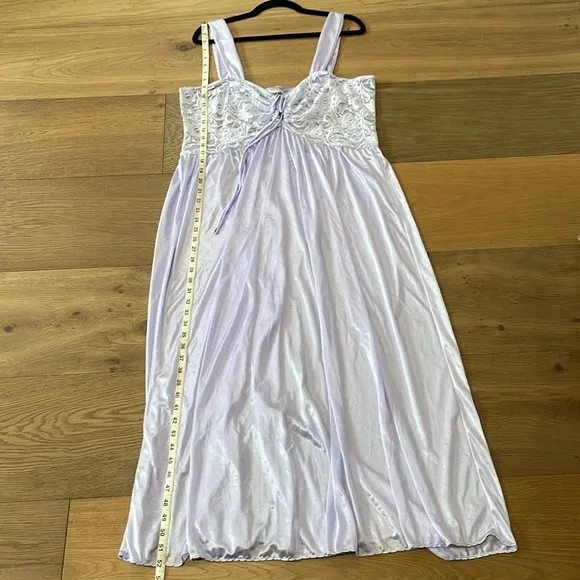 Periwinkle Lace Vintage Nightgown Sexy Slip Dress Size 2X