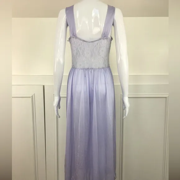 Periwinkle Lace Vintage Nightgown Sexy Slip Dress Size 2X