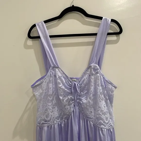 Periwinkle Lace Vintage Nightgown Sexy Slip Dress Size 2X
