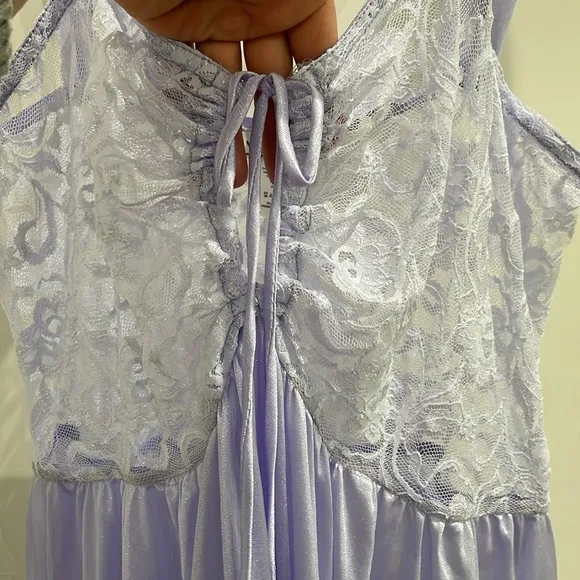 Periwinkle Lace Vintage Nightgown Sexy Slip Dress Size 2X