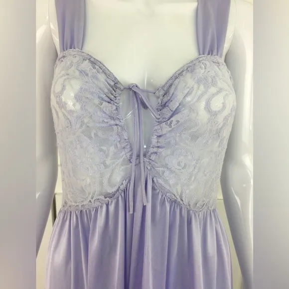 Periwinkle Lace Vintage Nightgown Sexy Slip Dress Size 2X