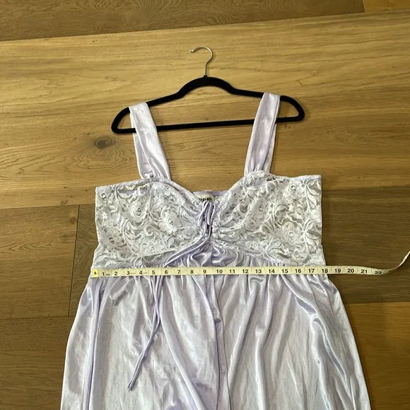 Periwinkle Lace Vintage Nightgown Sexy Slip Dress Size 2X