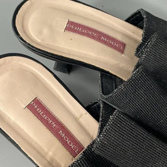 Philippe Model Kitten Heel Mules, Size 37.5
